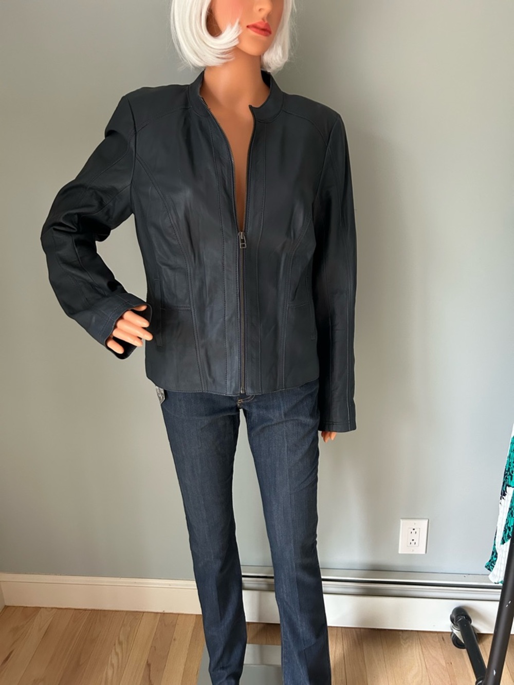 Halogen Teal Leather Jacket for Nordstrom